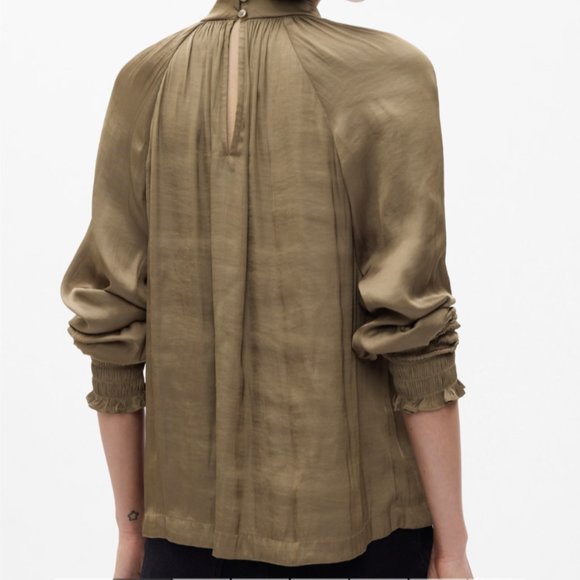 Satin mockneck shirt - Picture 2 of 5